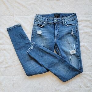 Silver Jeans Distressed Low Rise Skinny Leg Jeans